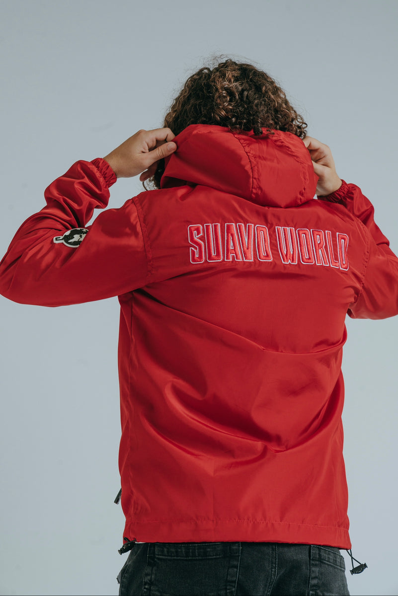 Red pullover outlet windbreaker